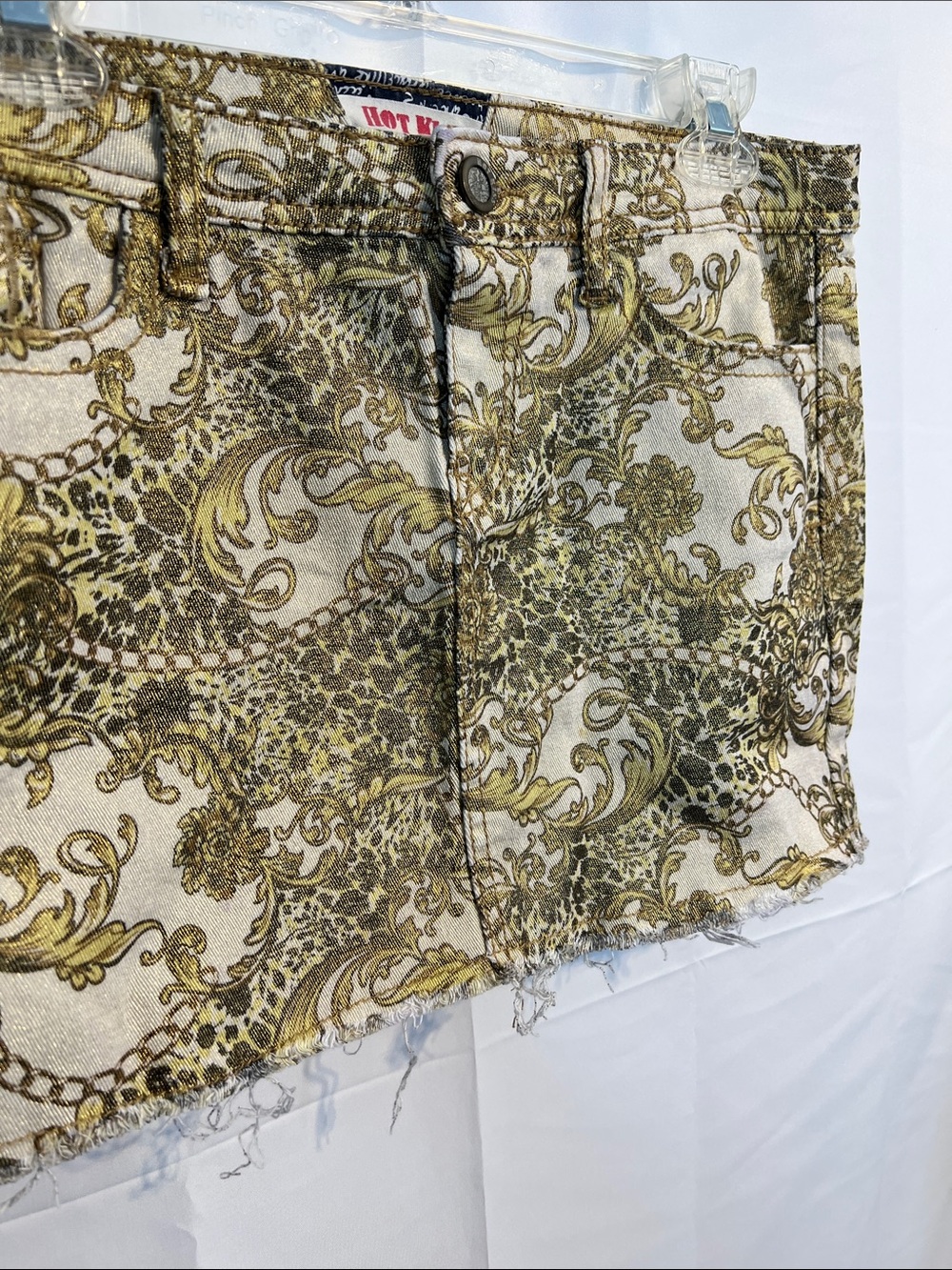 Y2K Vintage Filagree ornate gold mini Skirt
